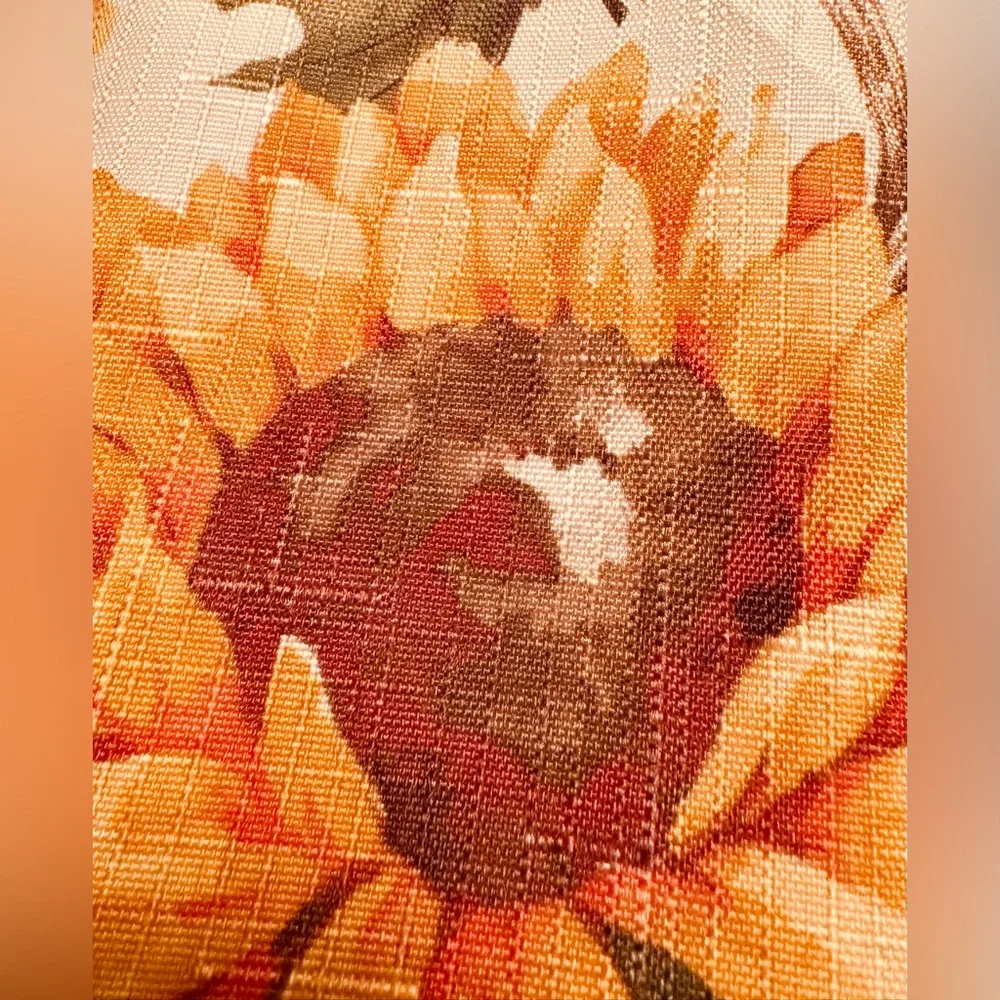 Set of 8 cloth napkins linen autumn fall harvest pumpkins sunflowers acorns